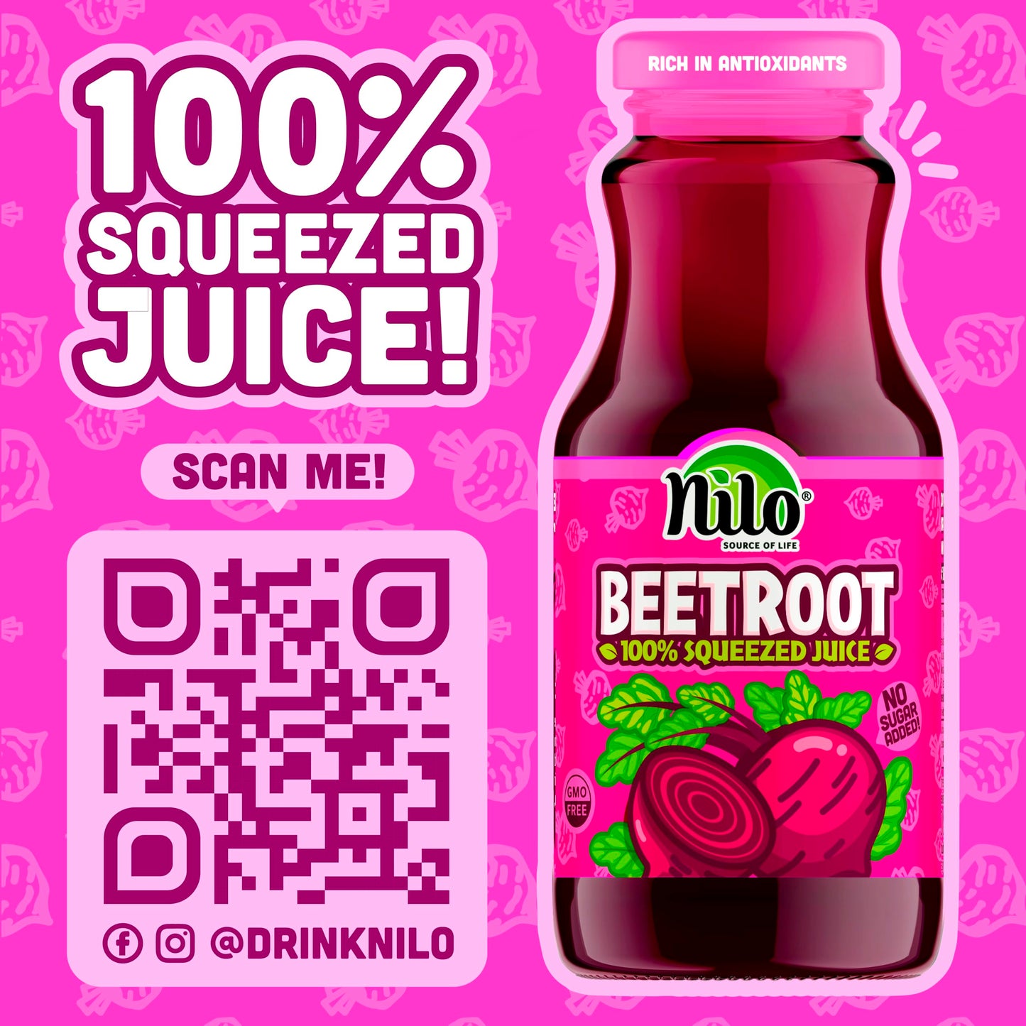 Nilo Beetroot Juice | 100% Squeezed Beetroot Remolacha | No Sugar Added | Non Gmo | Not From Concentrate | 8.45 Oz (Pack Of 12)