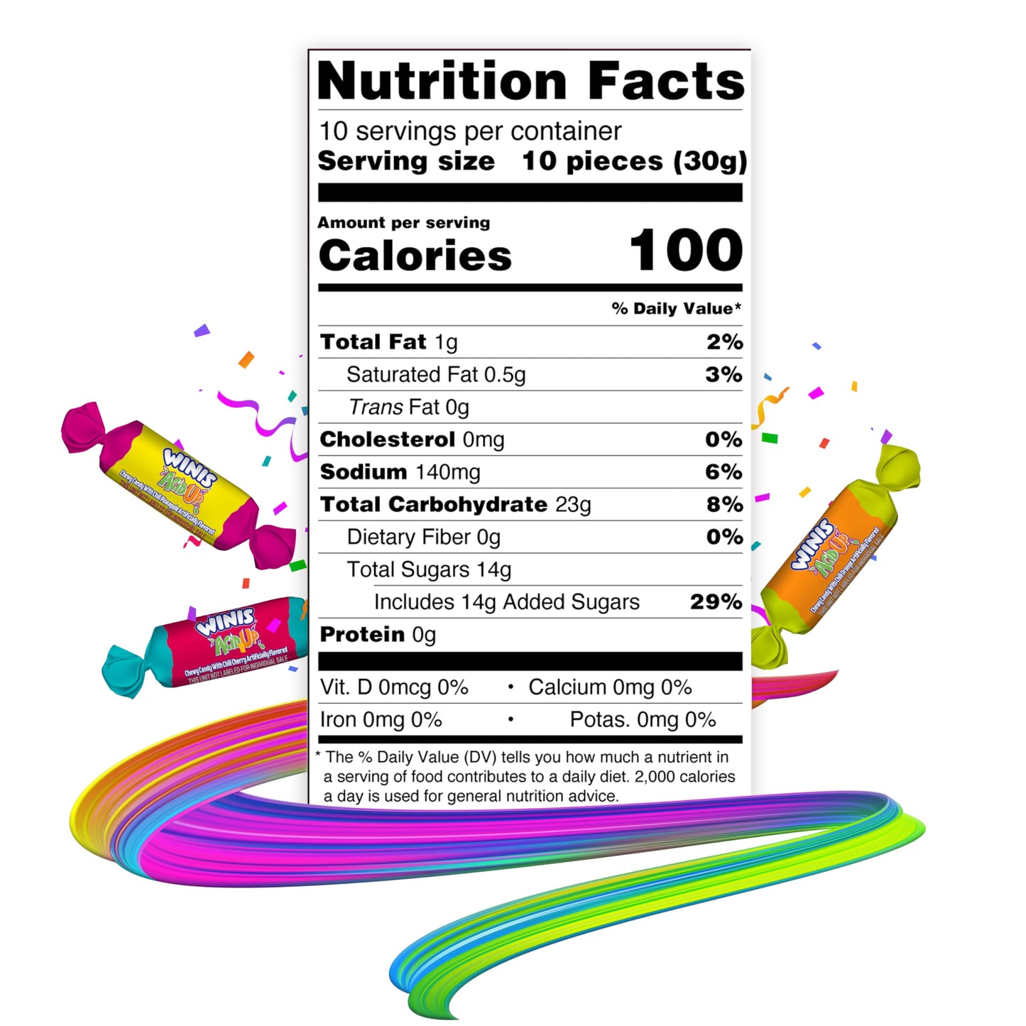 Winis Chewy Candy Sour & Spicy Variety Bag - Taffy Candies 100 individually wrapped pieces - Sharing Size 12 Oz Candy Variety Ba