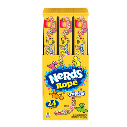 Nerds Rope Candy, Tropical Flavor, 0.92 Ounce Ropes (Pack of 24)