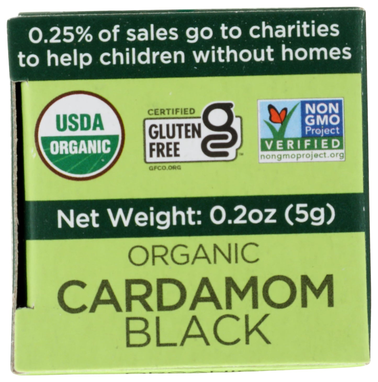 Spicely Organic Cardamom Pods Black Whole 0.20 Ounce Ecobox Certified Gluten Free