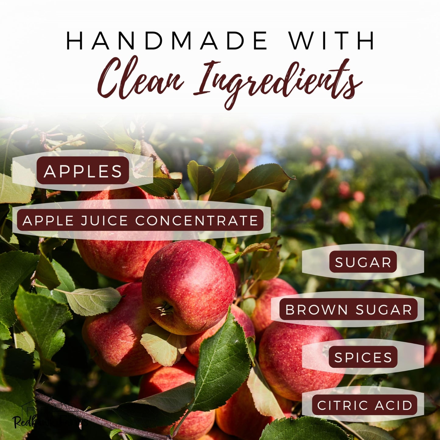 Redhawk Farms Apple Butter - All Natural Fruit Spread - Non-Gmo Amish Apple Butter Spread - Homemade Jams, Jellies, & Preserves