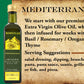 Mediterranean Flavored Extra Virgin First Cold Pressed Olive Oil 500 Ml (17 Oz) (Rosemary, Thyme, And Basil Flavor)