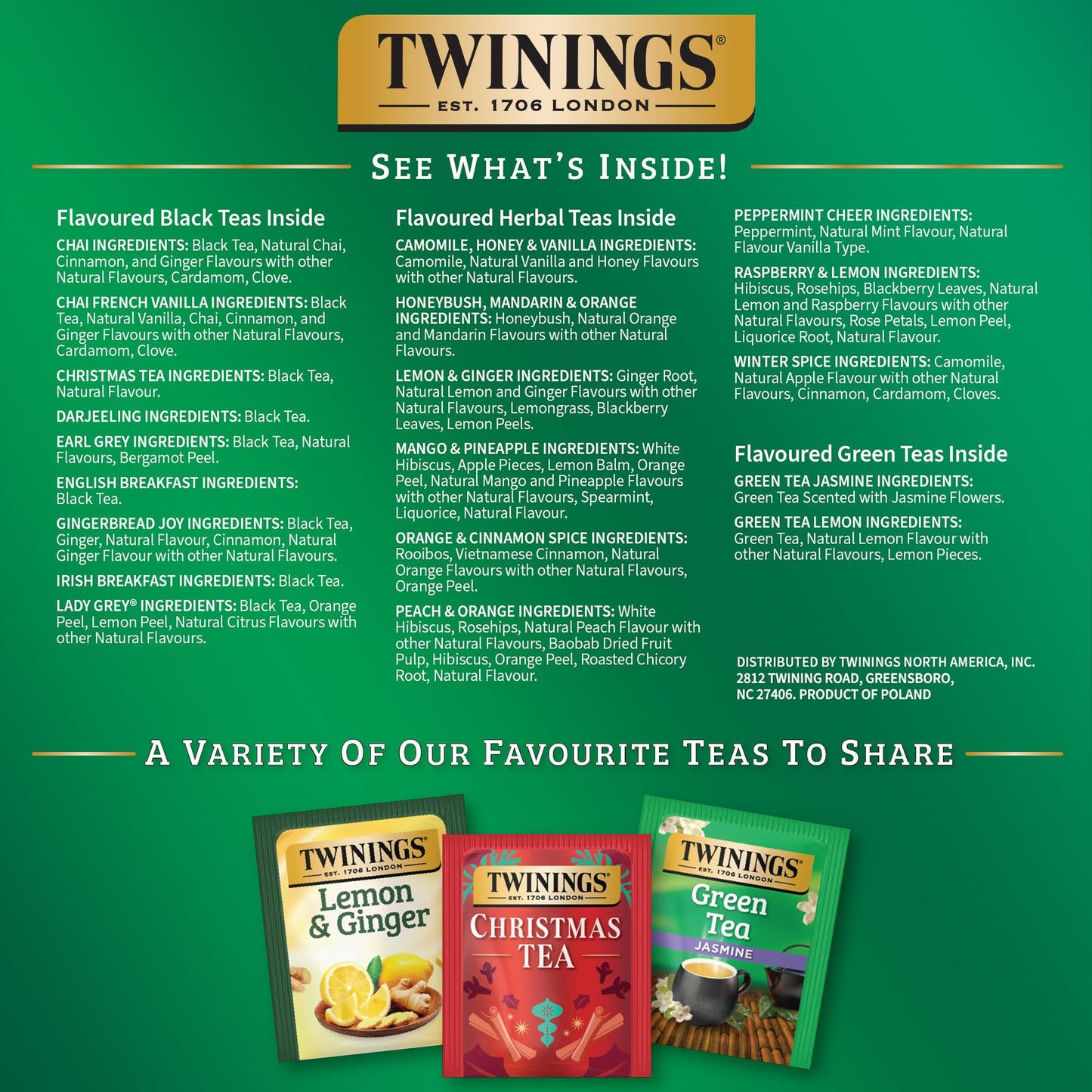 NEW Twinings Tea Advent Calendar Gift Set, 24-Day Holiday Sampler with Black, Green & Herbal Teas, Christmas Countdown Box for T