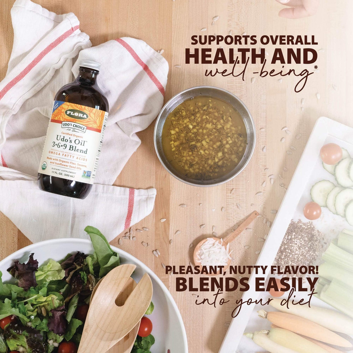 Flora - Udos Choice, Omega 369 Oil Blend, High Lignan, 8.5 Fl Oz