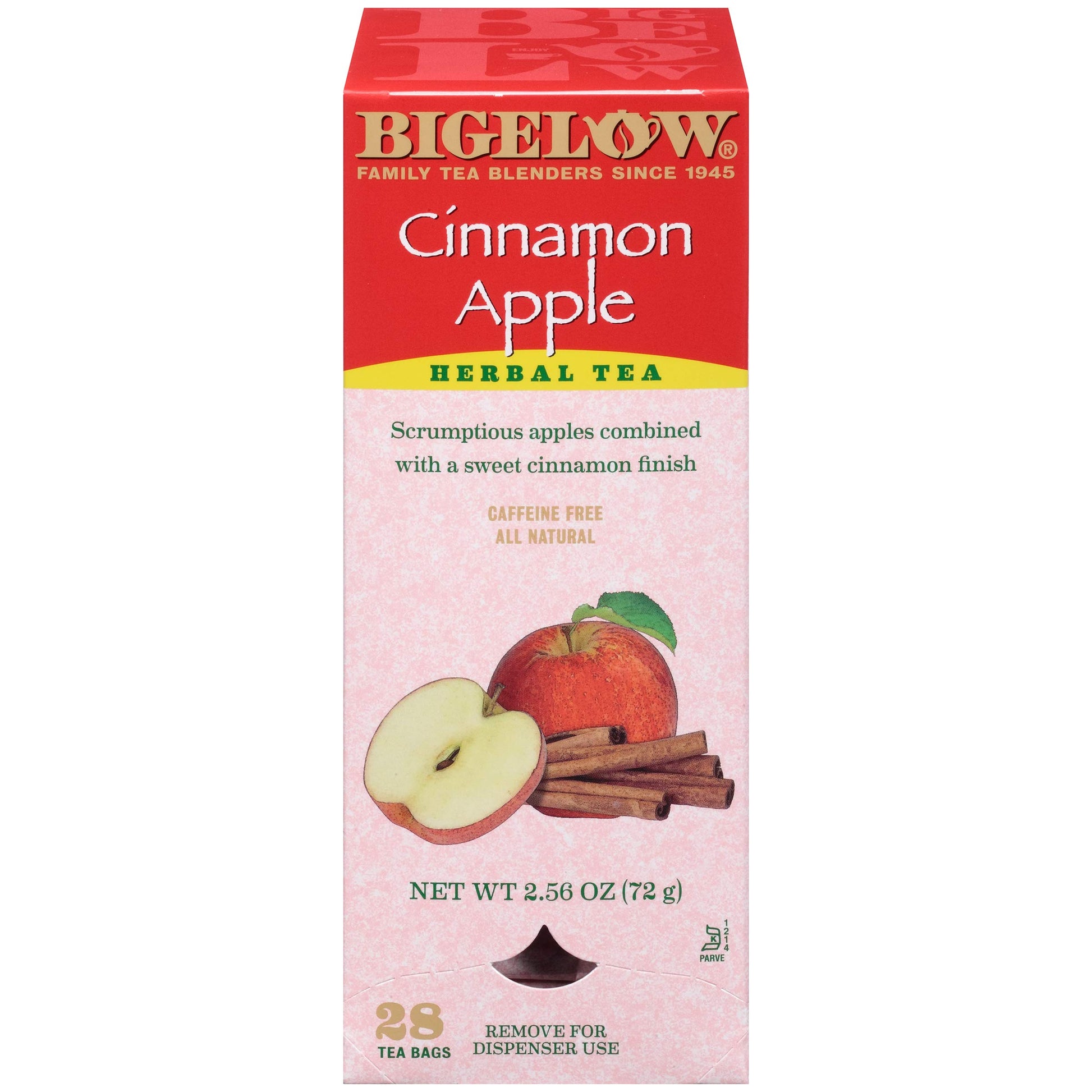 Bigelow Tea Cinnamon Apple Herbal Tea Bags, 28 Count, All Natural, Non-GMO, RCB11397