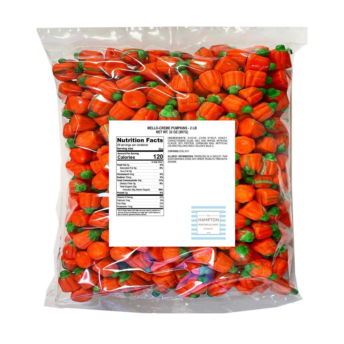 Creme Pumpkins Candy  2 Pound Bulk Bag  Halloween Pumpkin Candy  Trick-Or-Treat Party Bag Fillers