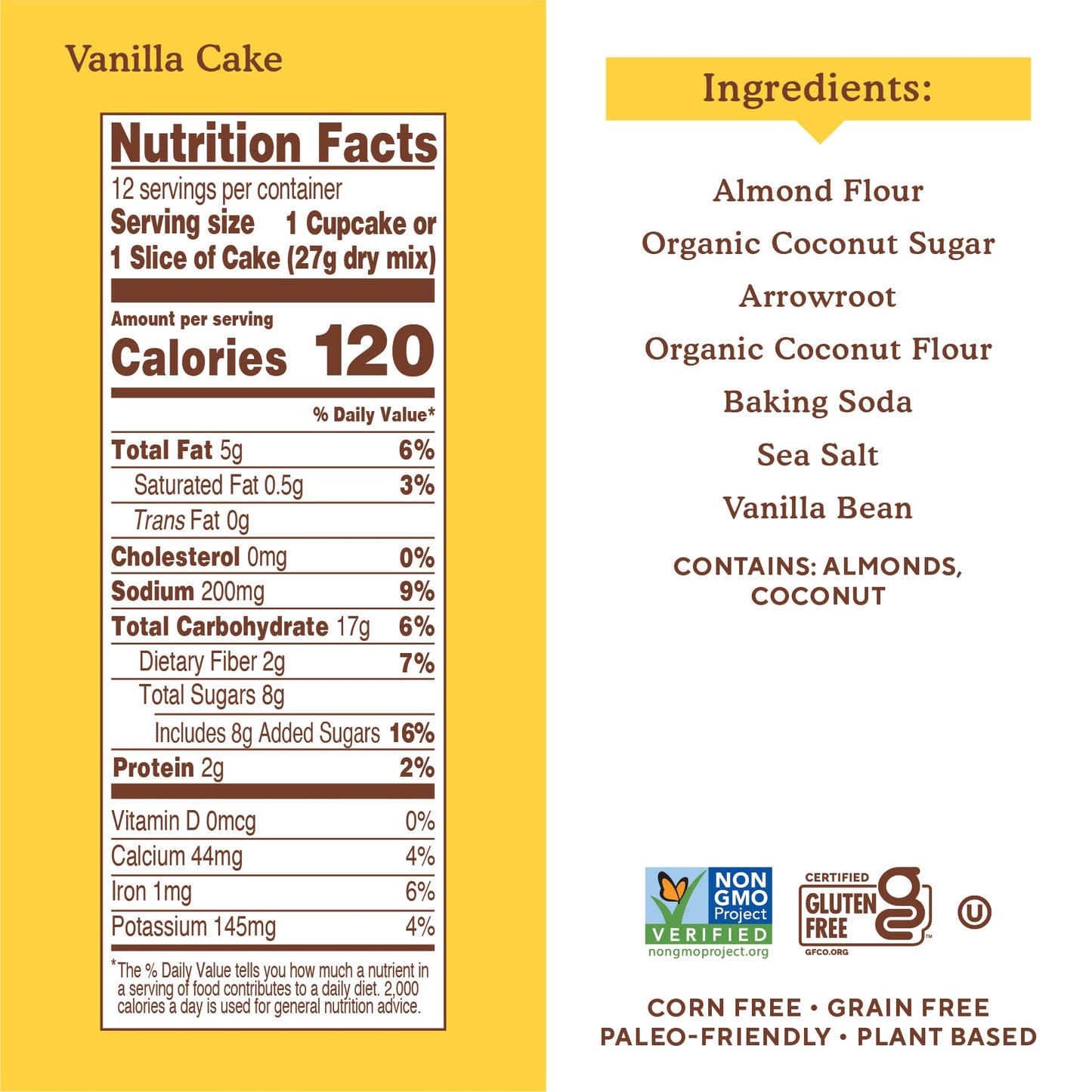 Simple Mills Almond Flour Baking Mix, Vanilla Cupcake & Cake Mix - Gluten Free, Plant Based, Paleo Friendly, 11.5 Ounce (Pack of