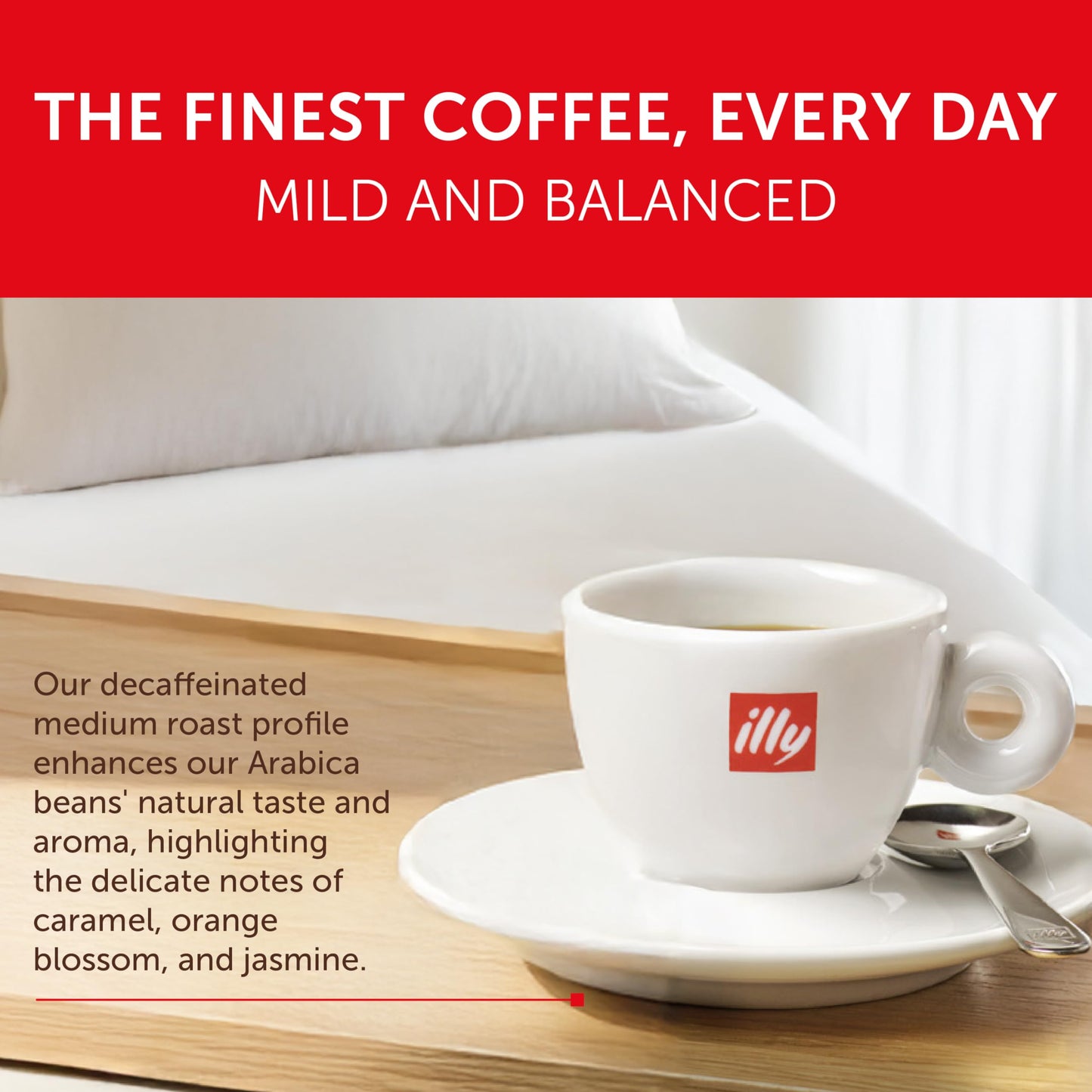 Illy Ground Espresso Coffee, Decaffeinated - Medium Roast - Mild & Balanced - 100% Arabica - Pre-Ground For Espresso - Pressuriz