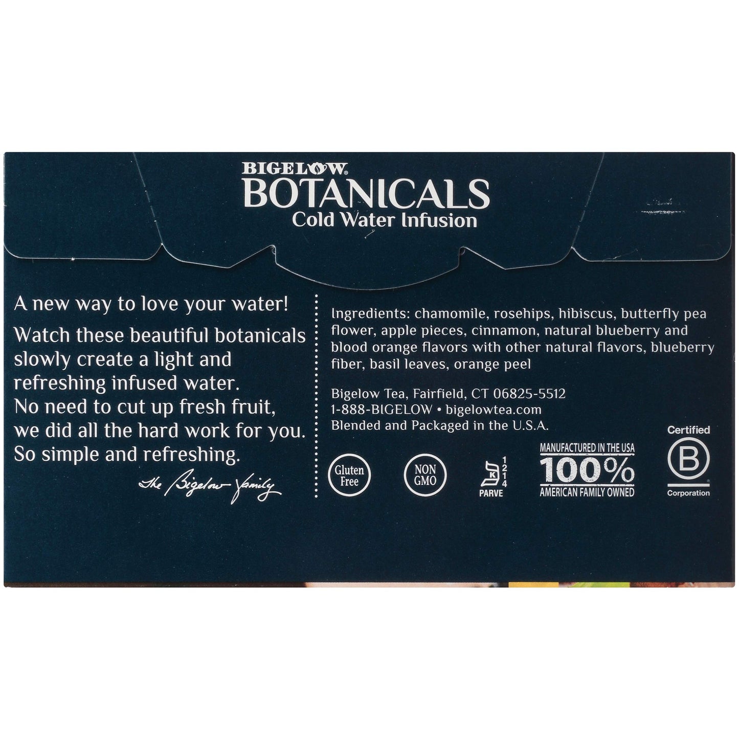 Bigelow Tea Cold Water Infusion Blueberry Citrus Basil Herbal Tea Bags, Caffeine Free, 18 Count Box (Pack of 3) - 54 Total Bags