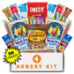 Hangry Kit Mega Care Pack (Essential Kit) - Snack Box Kit - Birthday Snack Box Gift for mature-themeds & Kids -- (20 count) Gift Basket Care Package Ideal for College Students -- Contains Birthday Snacks  Cookies  Chips  Candy. Party Variety Gift Box.