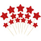 Gyufise 42Pcs Red Glitter Star Cupcake Toppers Mixed Size Twinkle Little Star Cupcake Picks Decorations For Wedding Anniversary