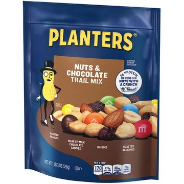 Planters Nut and Chocolate Trail Mix, 2 oz Single Serve Bags, Pack of 72, Paper