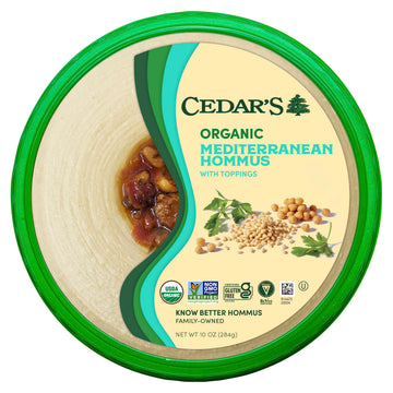 Cedars Topped Organic Mediterranean Hummus