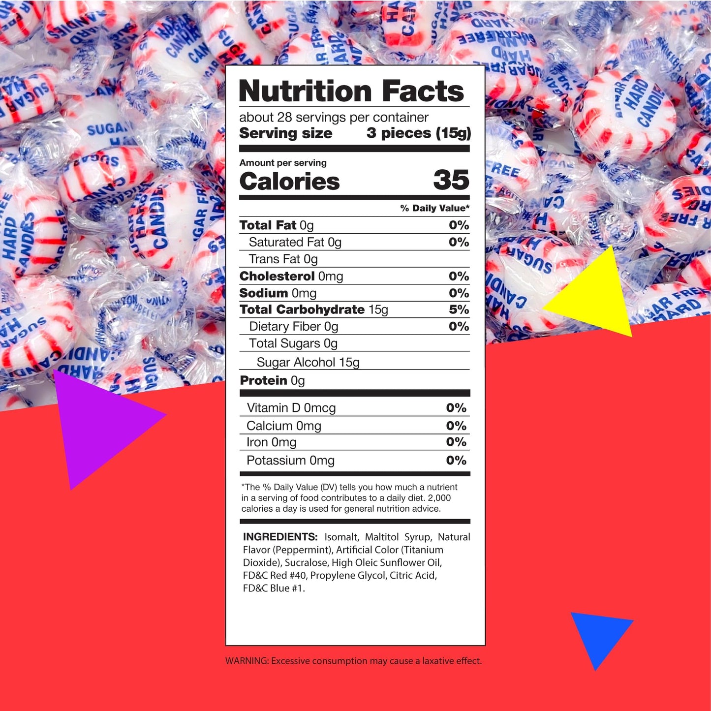 Arcor Sugar-Free Peppermint Starlight Hard Candy (1 Pound Bag)