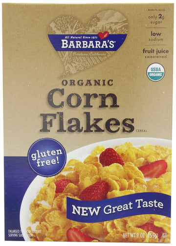 Barbara'S Bakery Corn Flakes, Fruit Juice Sweetened, 9-Ounce Boxes (Pack Of 6)