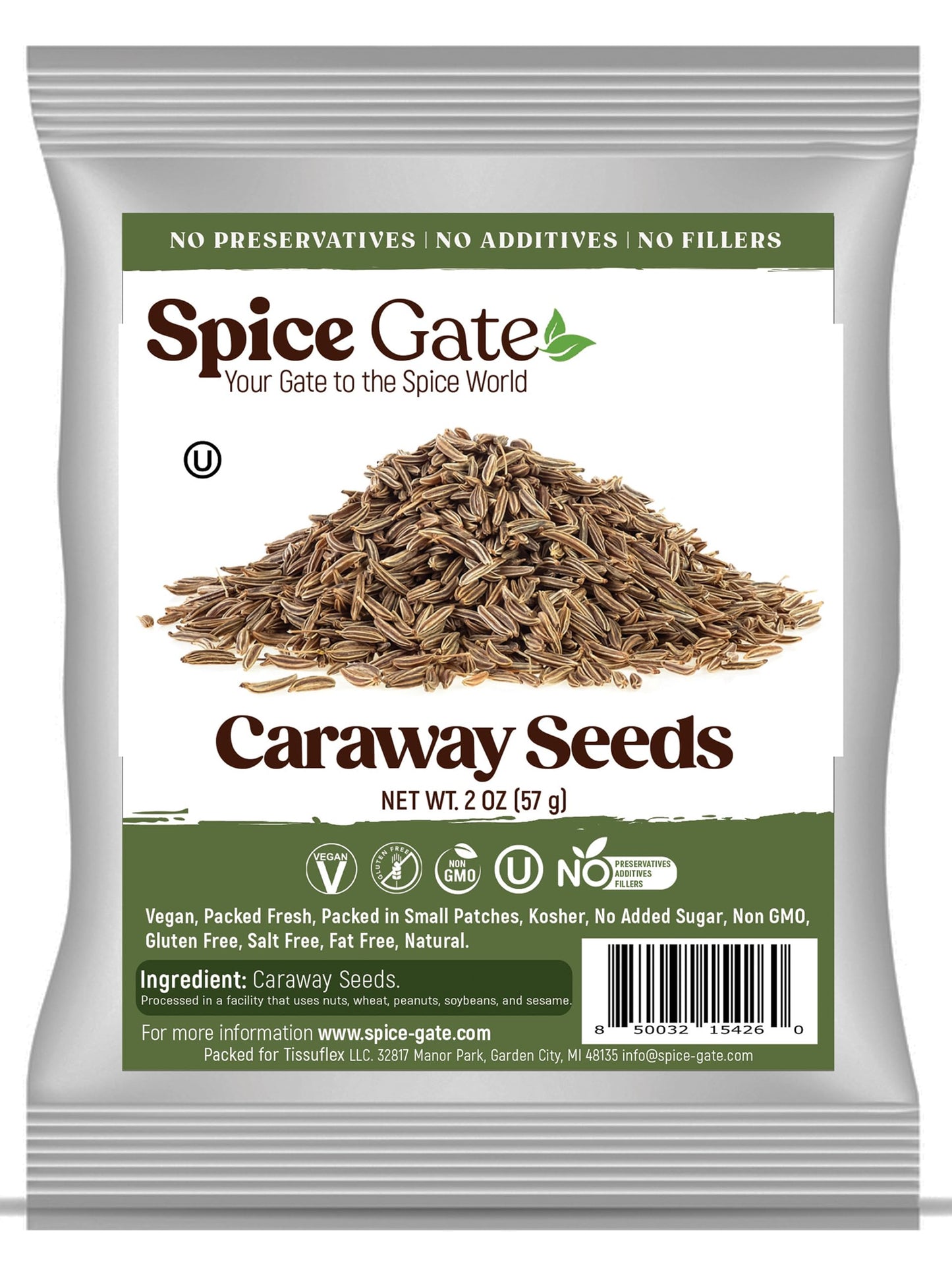Spice Gate Caraway Seed - Whole (2 oz), ideal for adding depth to rye bread, perfect in harissa, seasonings, pickles, and sauces