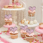 24Pcs Valentines Day Heart Cupcake Toppers Pink Valentines Day Cupcake Picks Decorations For Valentine'S Day Theme Wedding Engag