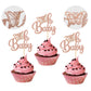 Gyufise 24Pcs Rose Gold Glittery Oh Baby Butterfly Cupcake Toppers Baby Shower Girl Decoration Baby Shower Cupcake Toppers Gende