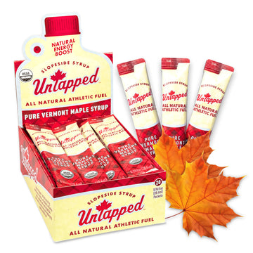 UnTapped Vermont Maple Syrup Packets for Athletes, Box of 20-0.96 Fl Oz | Organic Pure Maple Syrup for Natural Endurance Energy 