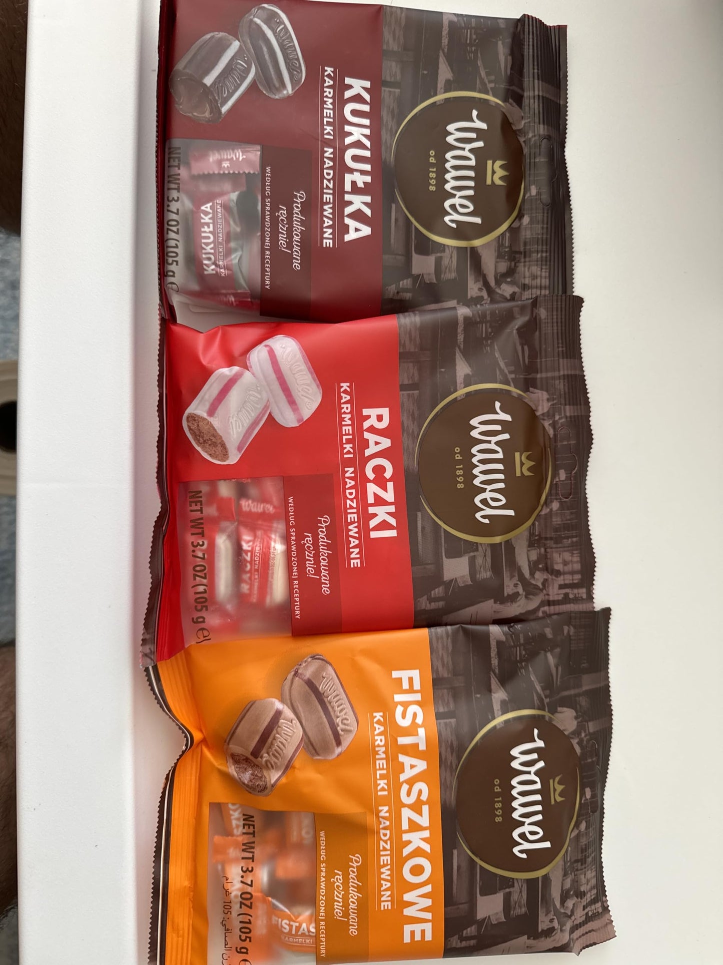 Wawel Traditional Polish Hard Candies - Raczki, Kukulki, Fistaszkowe, 3 Pack x 120g (4.23 oz)