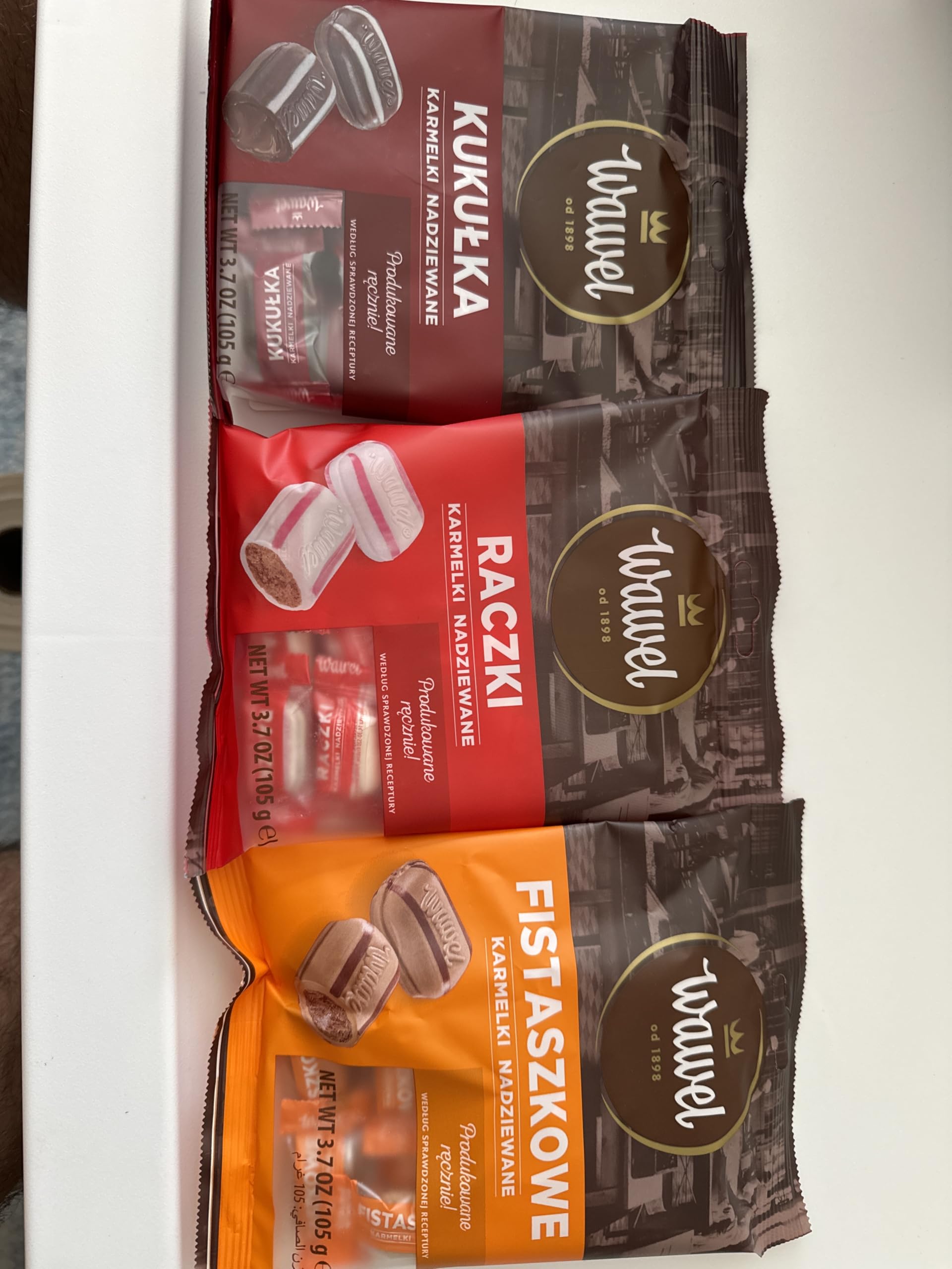 Wawel Traditional Polish Hard Candies - Raczki, Kukulki, Fistaszkowe, 3 Pack x 120g (4.23 oz)