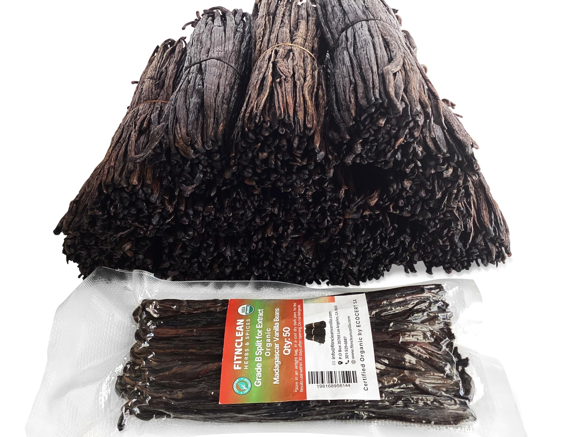 50 Split Organic Madagascar Vanilla Beans Grade B| 5-7 For Extract By Fitnclean Vanilla| Spirit-Inspired Flavor Non-Gmo Pods For Paste