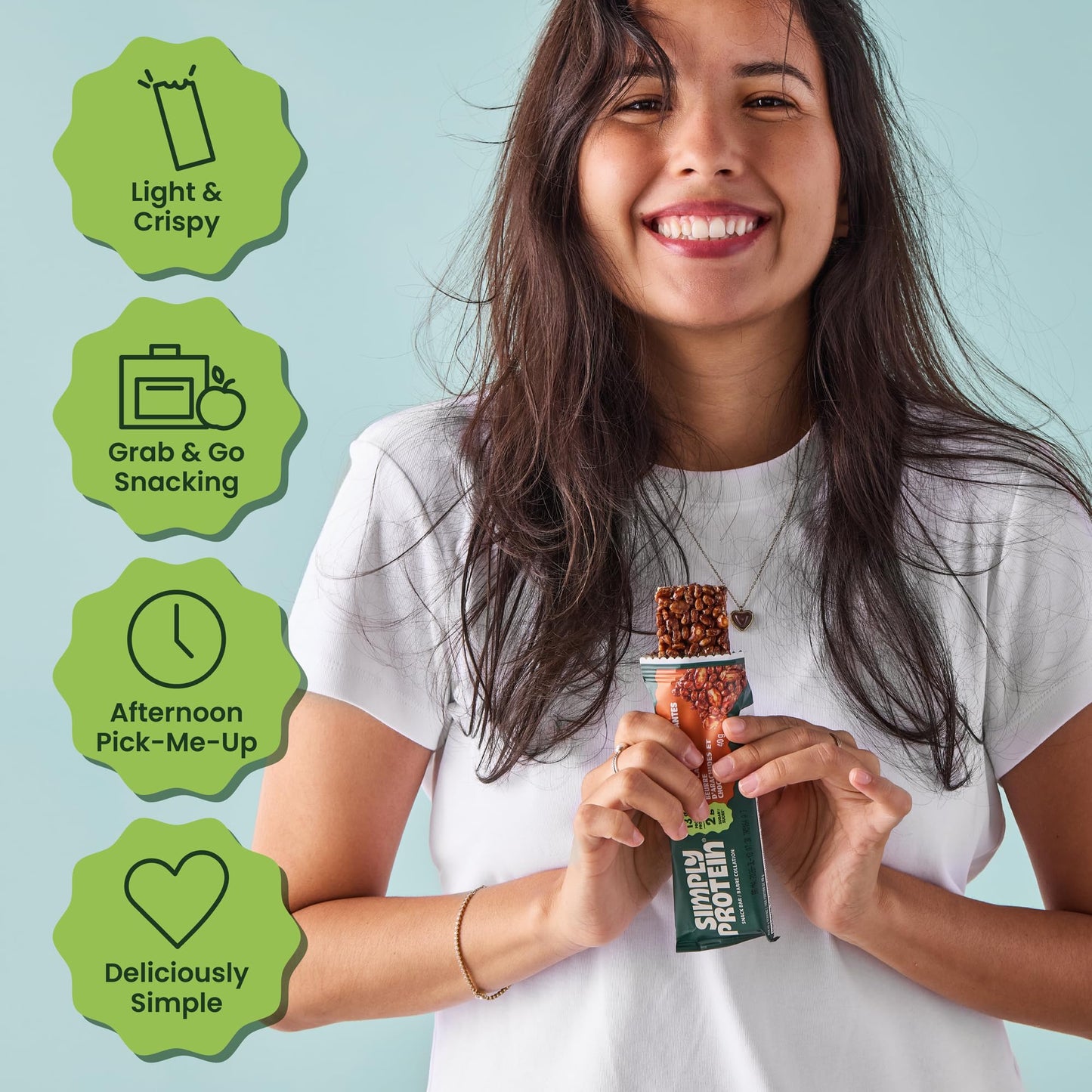 Simply Protein - Lemon Coconut Crispy Bars - Plant Based Protein Bars - Low Carb  Low Sugar  High Fiber - 13g Protein  2g Sugar  7g Fiber - Vegan  Gluten Free  Non GMO  Kosher - 12 Bars