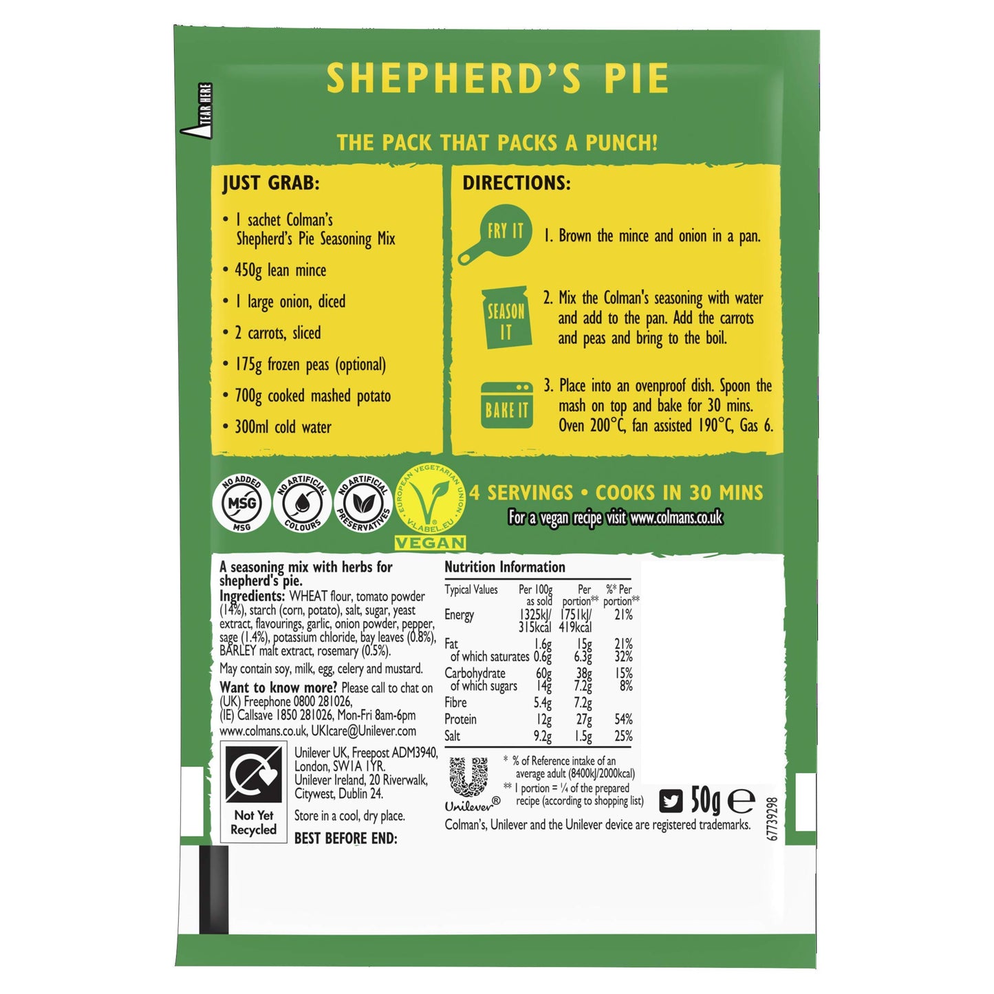 Colman'S Shepherd'S Pie Mix, 1.75-Ounce Packages (Pack Of 16)