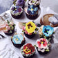 60 Pcs Edible Flowers Cupcake Toppers Edible Spring Bridal Engagement Pansies Cake Decorations Wafer Paper Flowers Cupcake Picks