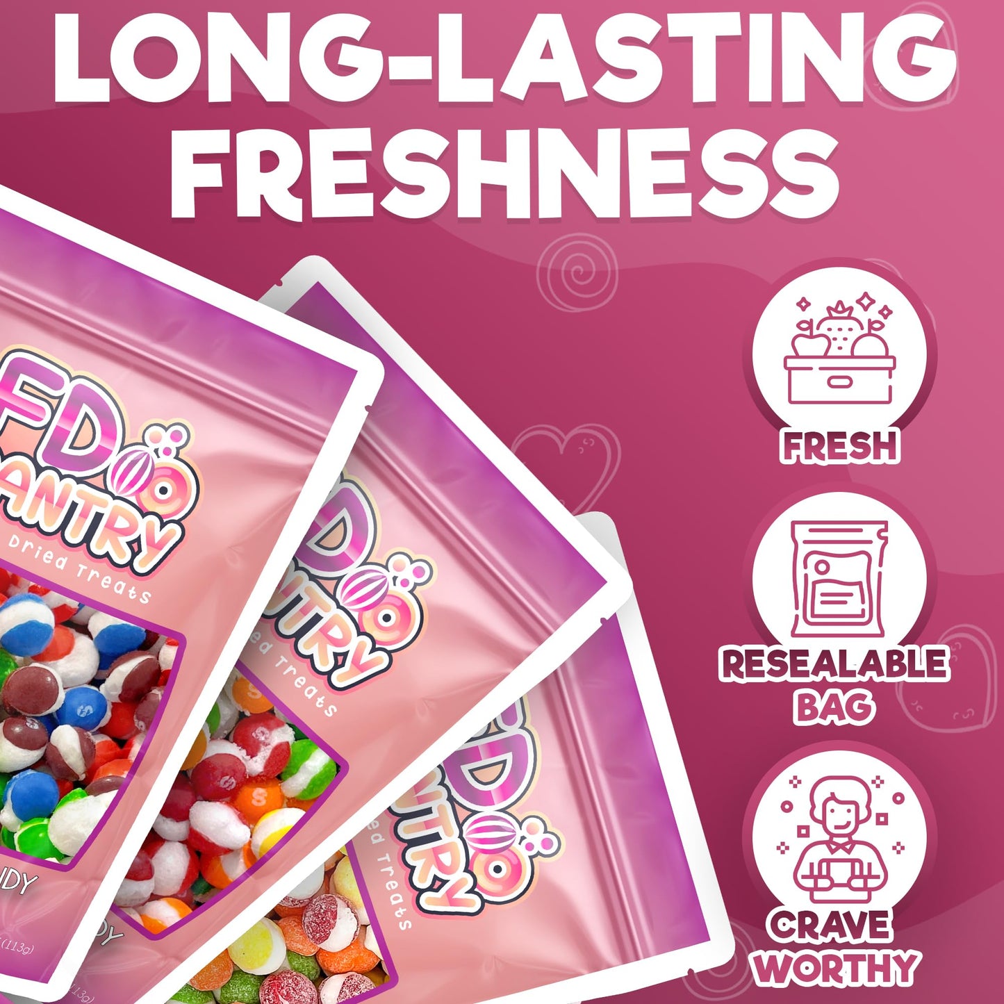Freeze Dried Candy 3 Pack Fruit Crunch Original, Wildberry, Sour Mix Variety Gift Bundle 4 Oz - 3 Pack Treat Snack Sampler Set R
