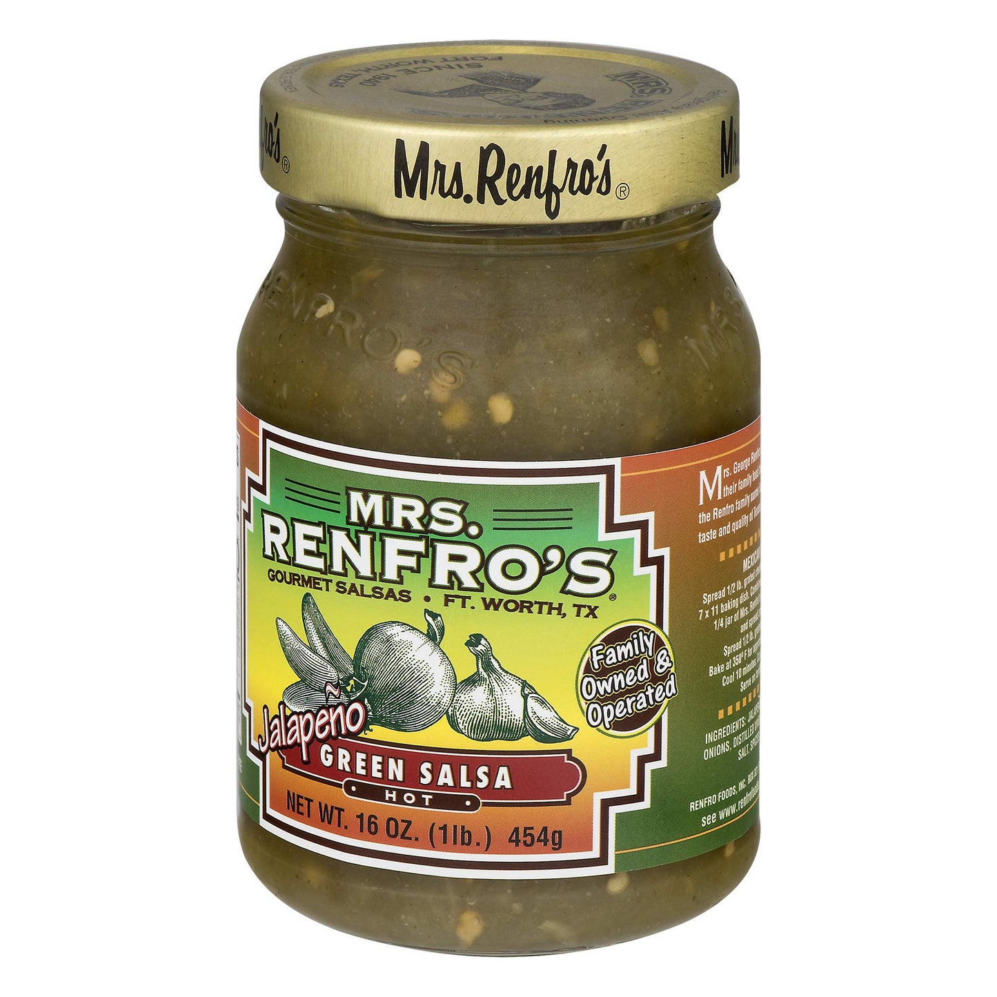 Mrs. Renfros Hot Green Jalapeno Salsa, 16 oz (Pack of 3)