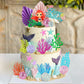 24Pcs Mermaid Cake Topper Under The Sea Cake Topper With Ariel Model Palm Leaves Sea Animals And Balls Topper For Little Mermaid
