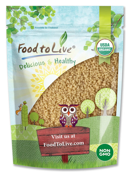 Food to Live Organic Whole Wheat Couscous, 3 Pounds - Non-GMO, Kosher, Raw, Vegan, Bulk
