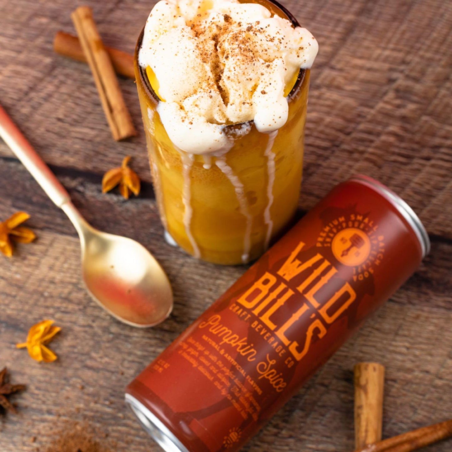 Wild Bills Pumpkin Spice Soda, Caffeine Free, Vegan, Gluten Free, 12 Fl Oz, Pack of 12