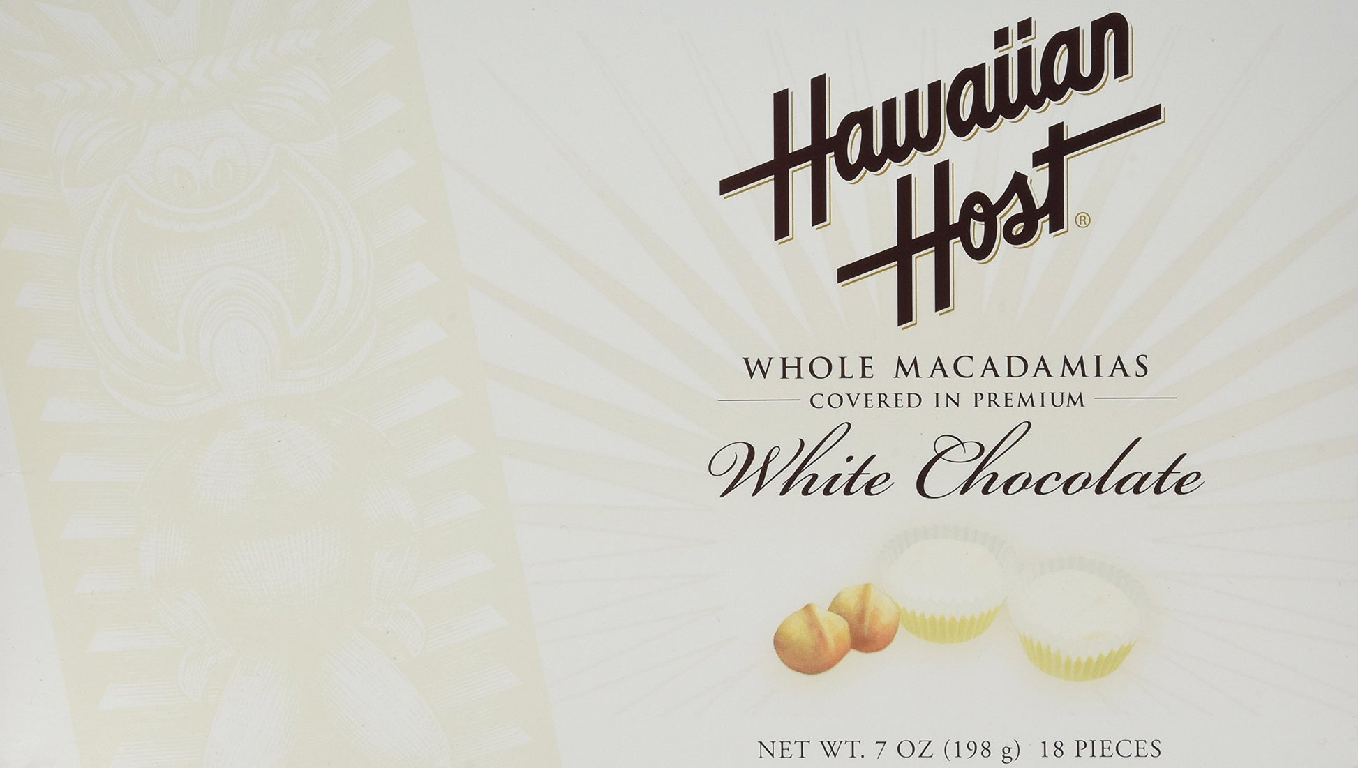 Hawaiian Host Whole Macadamias Covered In Premium White Chocolate Box Net Wt 7 Oz (198 G)