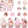 Fyeoxle 36pcs Edible Floral Happy Mother's Day Cupcake Toppers Wafer Paper Love Mom Thank You Mom Cupcake Picks Edible Flower Mo