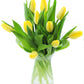 Blooms2Door Flowers - Valentine Collection - Bouquet of 10 Yellow Tulips (Farm-Fresh) with Vase - Gift for Birthday, Sympathy, Thank You, Valentine, Mother’s Day Fresh Flowers