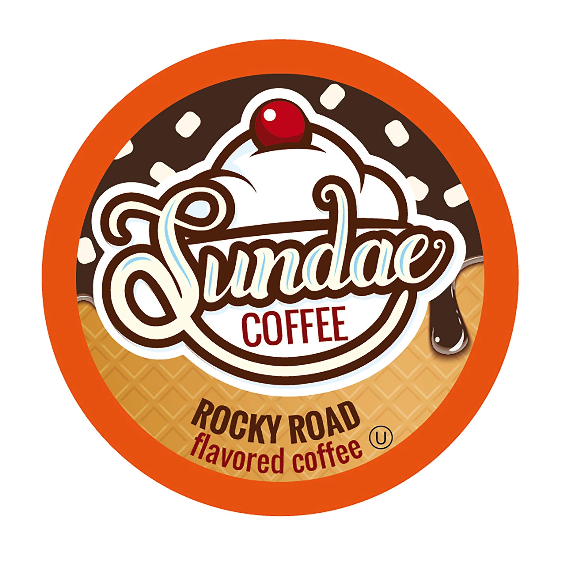 Sundae Ice Cream Flavored Coffee Pods, Compatible With 2.0 Keurig K-Cup Brewer, (Rocky Road) 48 Count