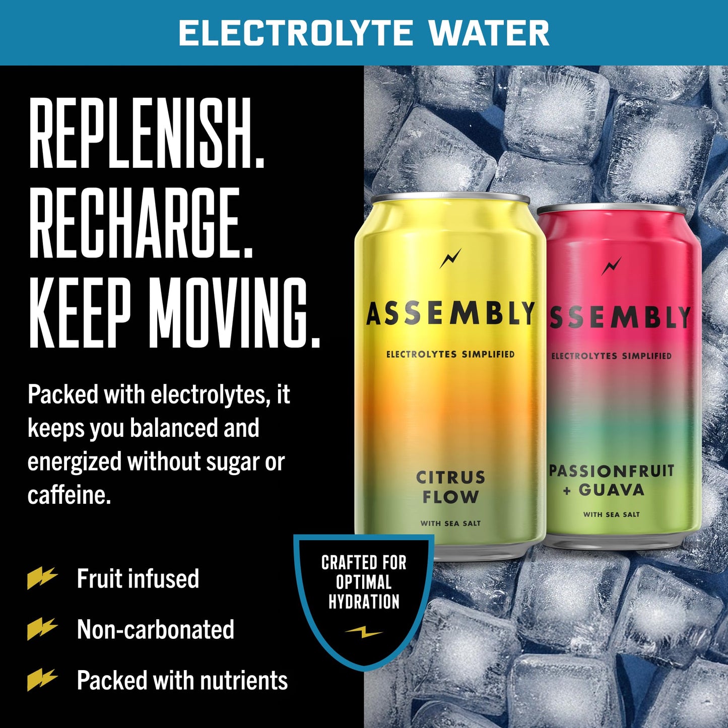Go Brewing Hydrating Beverage - Citrus Flow & Tropical Punch - Low-Calorie, Non-Carbonated Water - 12 Oz, 12 Cans