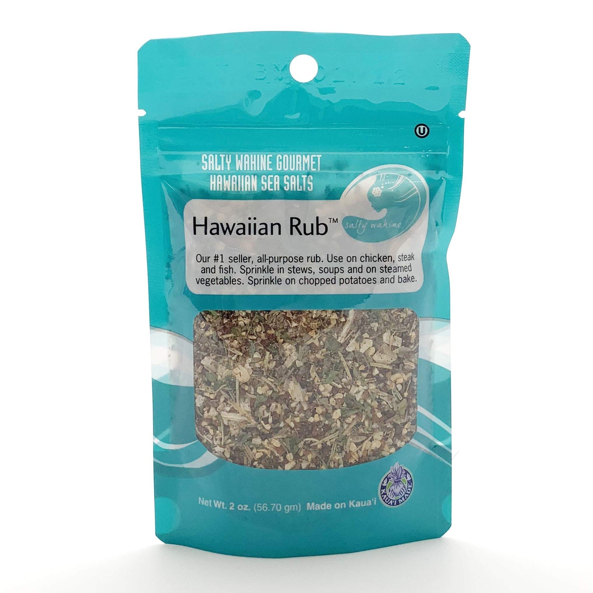 Salty Wahine Gourmet Hawaiian Sea Salts Rub, 2 Ounce, Ideal for Cooking and Seasoning