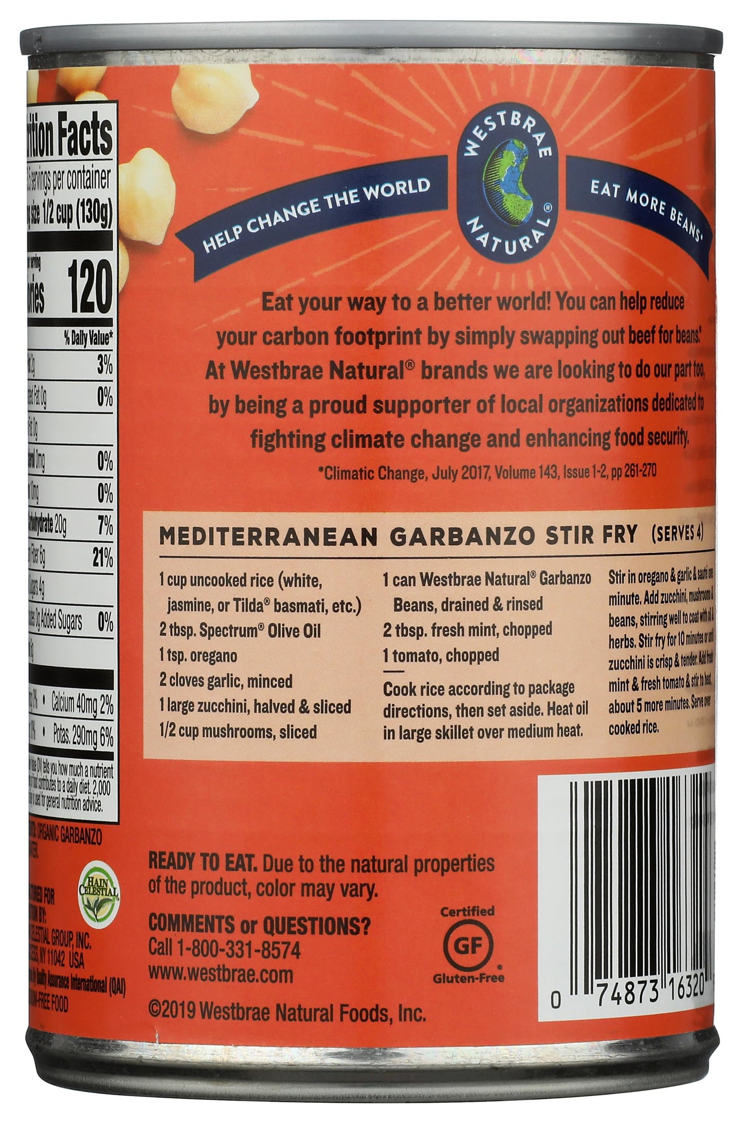 Westbrae Natural, Beans Garbanzo Organic, 15 Ounce