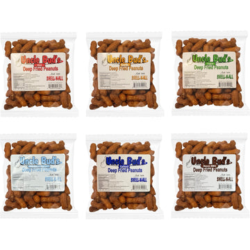 Deep Fried Peanuts -Eat em Shell & All! Six Pack Assortment