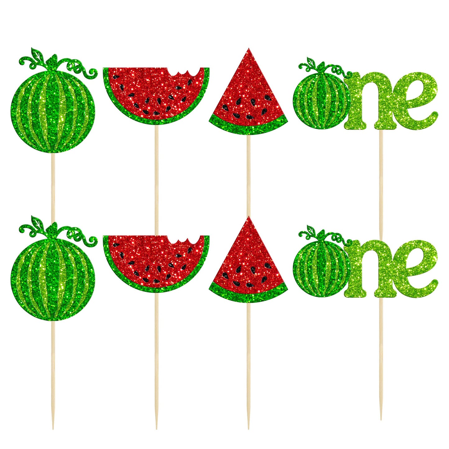 24Pcs Watermelon Cupcake Toppers One In A Melon Cupcake Picks Watermelon First Year Birthday Baby Girl First Birthday Party Cake