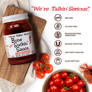 Bone Suckin Sauce BBQ Sauce, Sweet Southern Spicy, Gluten-Free, Non-GMO, Kosher, 18 Ounce (Pack of 3)