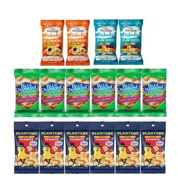 Nuts Individual Packs - Healthy Snacks for mature-themeds that includes Raw Almonds  Pistachios in shell  Sunflower seeds  and Planters nuts - Trail Mix Individual Packs - Perfect hiking snacks and travel snacks. (38 PACK)