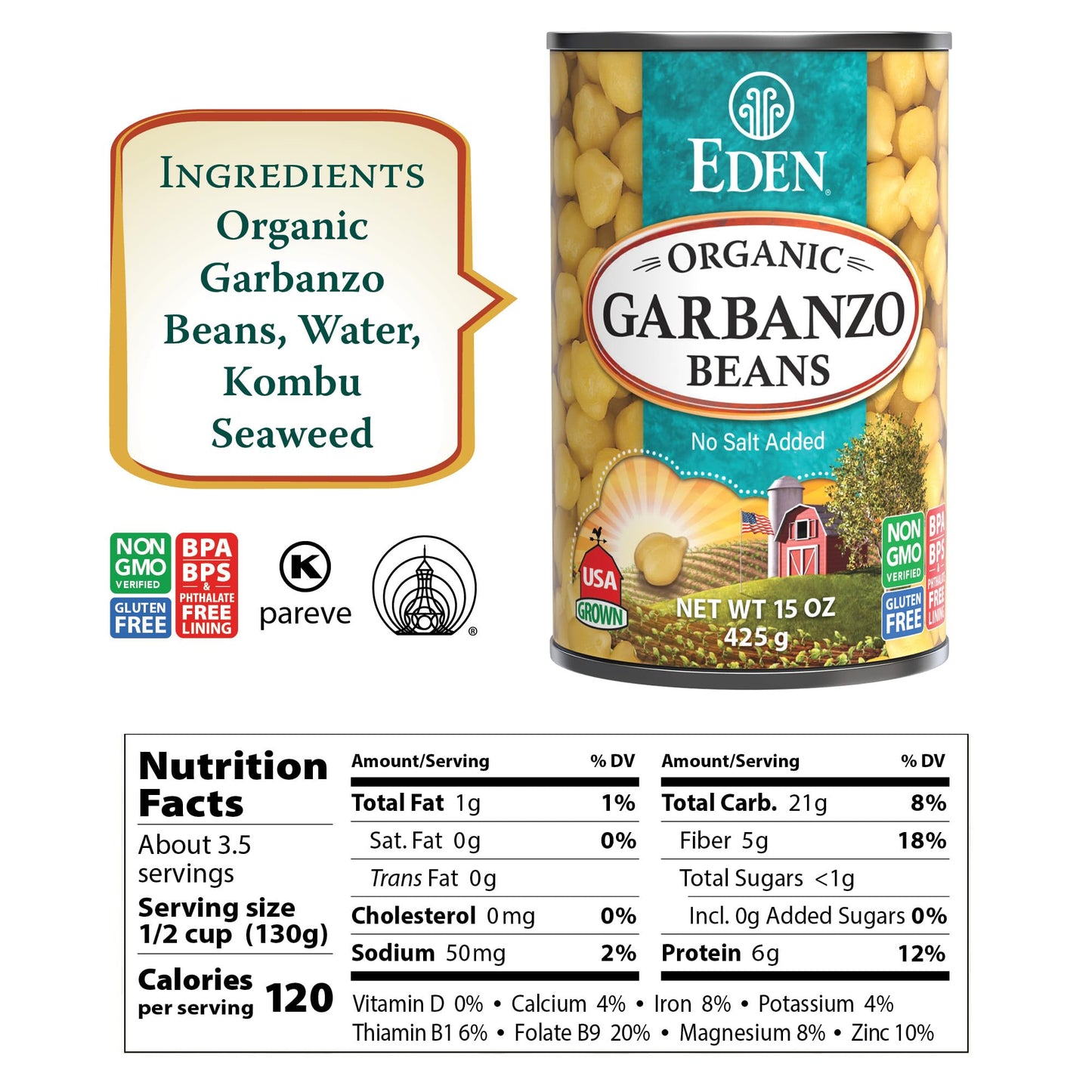 Eden Foods Garbanzos Beans Can (12X15 Oz)