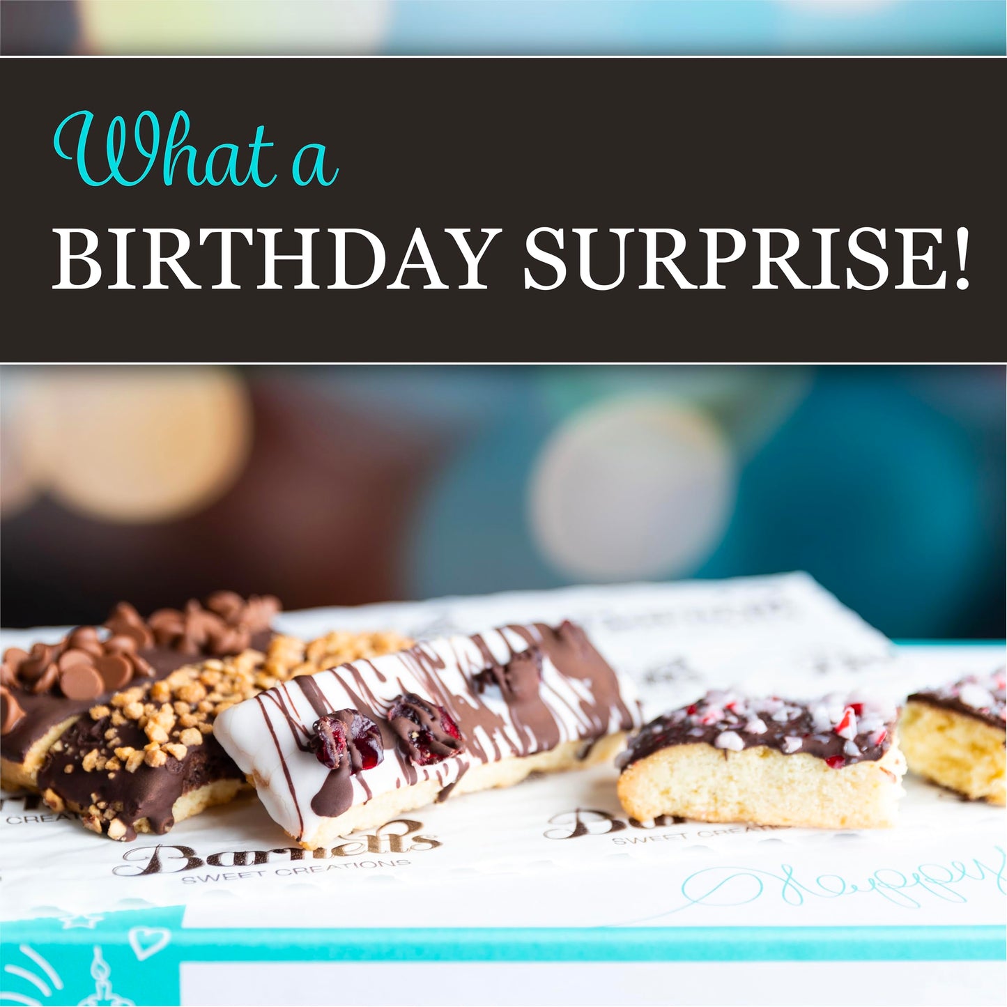 Barnetts Birthday Gifts For Women & Men, Gourmet Chocolate Biscotti Cookies, Unique Prime Food Happy Birthdays Gift Basket, For Wife Mom Dad Sister Girlfriend