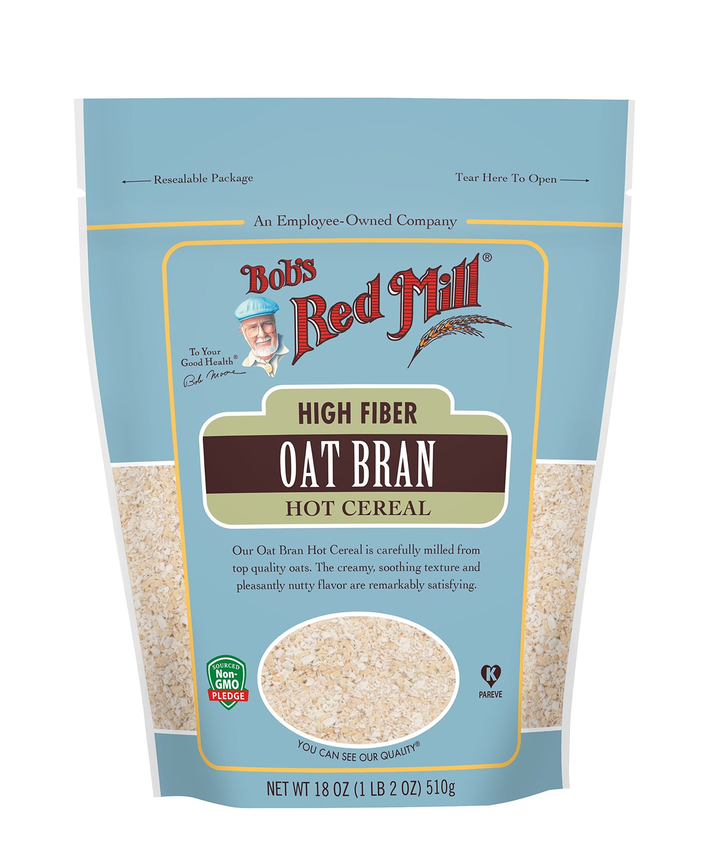 Bob'S Red Mill Oat Bran, 18 Oz (Pack Of 1) - Non-Gmo, Vegan, Kosher, High Fiber