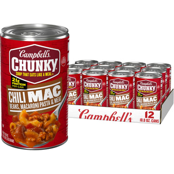Campbells Chunky Chili Mac Soup, 18.8 oz Can (12 Pack)