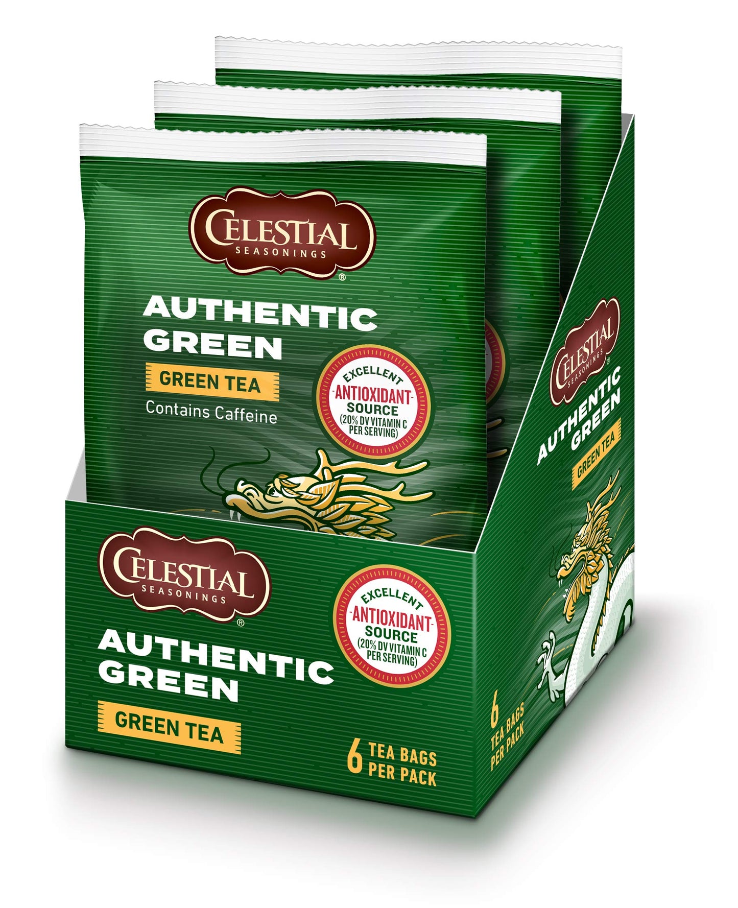 Celestial Seasonings Authentic Green Tea, 6 Count